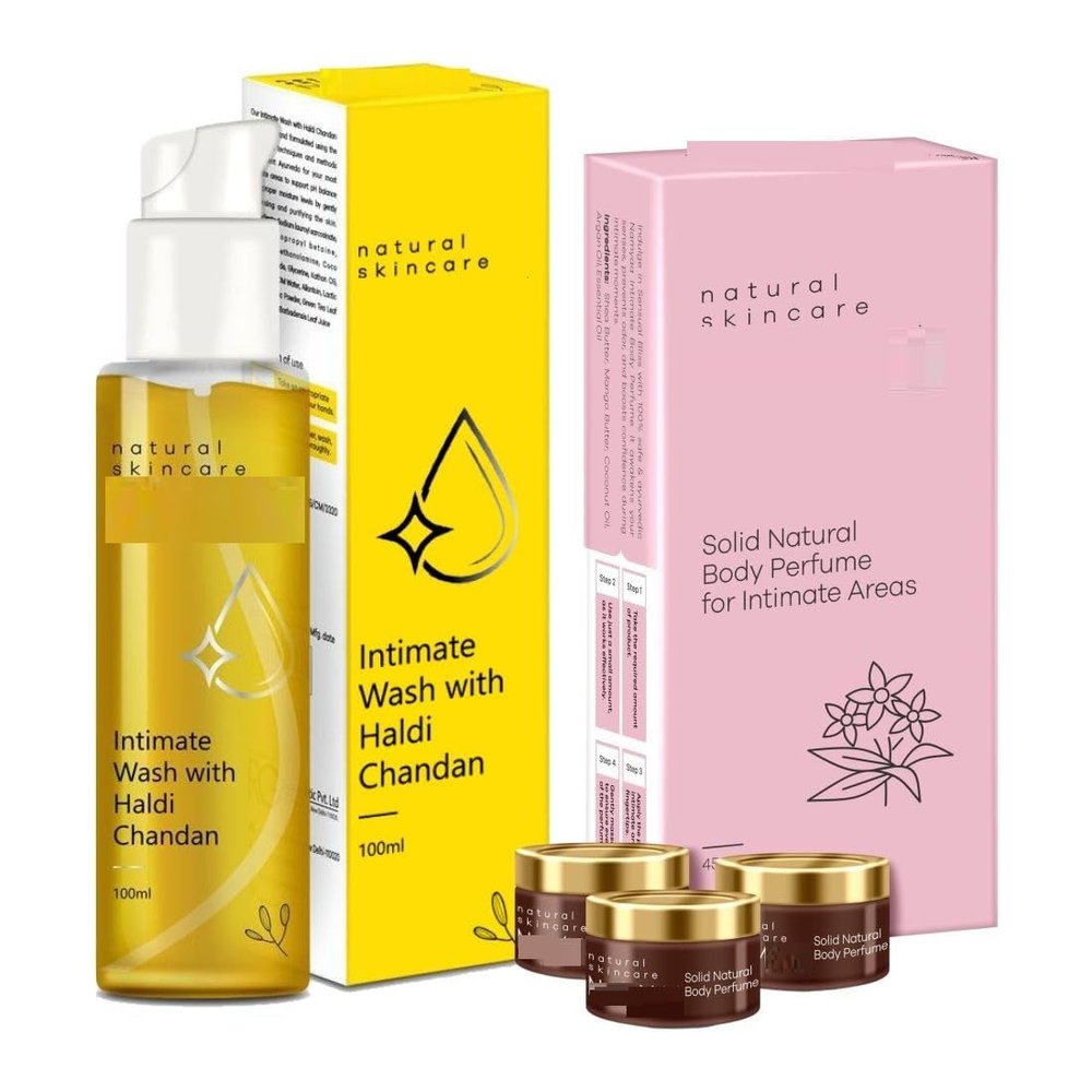 Intimate Smell Good Kit- Combo Pack of Intimate Solid Perfume 45g & Haldi Chandan Intimate Wash 100g