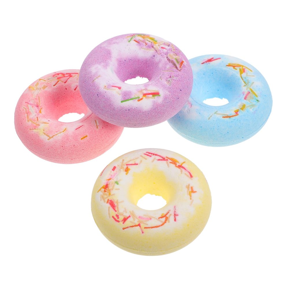 PACKOVE 4pcs Doughnut Spa Salt Balls Set Bath Beads for Bathtub Cake Shape Random Color