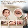 BINGOHM Double-Sided Vanity Mirror, Elegant Desk Mirror for Makeup with Swivel Design, 2X/3X Magnifying Cosmetic Mirror for Bedroom or Bathroom,2X,Silver view 4