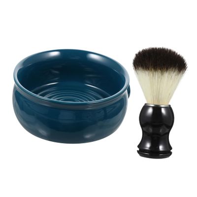 DEARMAMY Men's Ceramic Shaving Set 2-Piece Hair Shaving Brush Soap Bowl Kit for Home Use