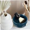 DEARMAMY Men's Ceramic Shaving Set 2-Piece Hair Shaving Brush Soap Bowl Kit for Home Use view 3