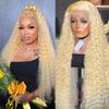 Belaved Lace Front Wigs Human Hair 613 Blonde Deep Wave 13x6 HD Transparent Curly Real Human Hair 180% Density Pre Plucked Glueless Lace Frontal Wig for Women Natural Hairline 24 Inch view 1