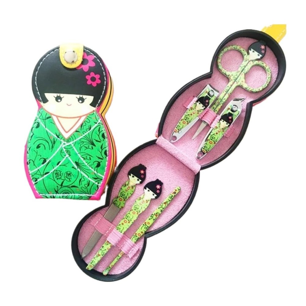 CWENZXDIA Nesting Dolls Kids 1pcs Matryoshka Doll 6 in 1 Manicure Pedicure Set Nail Clippers Professional Pedicure Nail Scissors Kit Matryoshka Doll(Green)