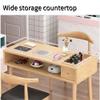 Wooden Nail Desk with Storage Dual Layer Manicure Table Workstation Large Storage Space for Nail Salons Practical(80cm/31.5in) view 4