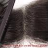 0.06mm Full PU Frontal Hairpiece For Men Toupee Natural Hairline Forehead Hair Piece Patch Invisible Seamless Ultra Thin Skin PU Human Hair Toppers Replacement Black/Brown Color (#2, 3x16inch) view 2