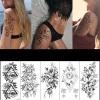 12 Sheets Health Beauty Black Flower Rose Temporary Tattoos Flash Art Body Arm Women Sleeve Waterproof Fake Tatoo Sticker view 2