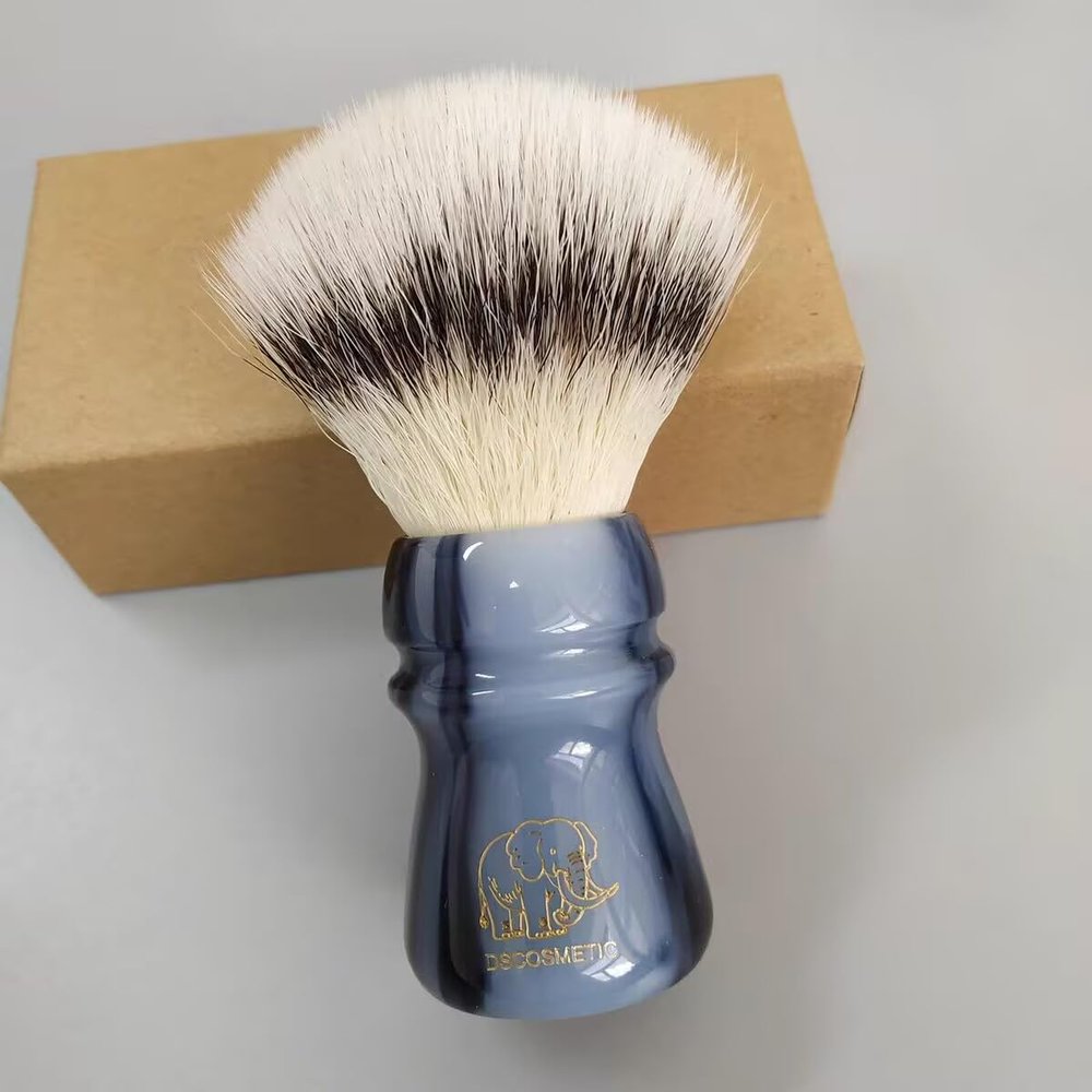 Dscosmetic 2025 CN6 Vegans Synthetic Hair Bristle Shaving Brush for for Wet Shave and Hand Crafted Comfortable new resin Handle (28mm bulb)