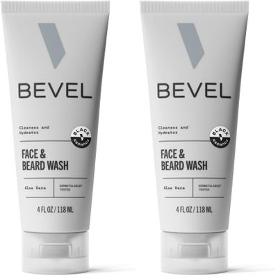 Bevel Face & Beard Wash with Witch Hazel and Aloe Vera to Cleanse, Hydrate and Brighten Skin, 4 Fl Oz (Pack of 2)