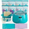 Digital Waxing Kit for Women & Men - 8 Packs Lavender & Milk Hard Wax Beans with Fast-Melting Silicone and Pre/Post Care Wipes - A view 1