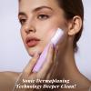Galtxen Sonic Dermaplaning Tool for Women, Rechargeable Face Dermaplane Razor Sonic Edge Technology for Facial Hair, Exfoliating and Peach Fuzz, 10 Refill Blades Purple view 3