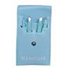 Professional Manicure Tool Set, 4-Piece Stainless Steel Eyebrow Tweezers with Blue Storage Case view 1