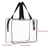 10 PCS Large Clear Makeup Cosmetic Organizer Bag, Plastic PVC Tote Bags with Zipper Handle, Portable Waterproof Transparent Handbag Purse Travel Luggage Pouch view 2