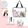 10 PCS Large Clear Makeup Cosmetic Organizer Bag, Plastic PVC Tote Bags with Zipper Handle, Portable Waterproof Transparent Handbag Purse Travel Luggage Pouch view 3
