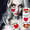 25 PCS Bride Of Chucky Tattoo Heart, Tiffany Costume Bride Of Chucky Temporary Tattoos For Women Girls, Fake Chucky Heart Tattoo Stickers, Halloween Accessory Zombie Chucky Makeup Kit view 2
