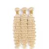 Color 613 Bundles Human Hair Blonde Deep Wave Bundles 16 18 20 Inch Unprocessed Brazilian Virgin Hair Extensions view 4