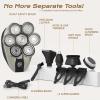 7D Head Shavers for Bald Men, Water Proof Electric Razor for Men with LED Display, Detachable Wet/Dry Anti-Pinch Head Shavers, Shaving Grooming Kit for Balder, Perfect for Home & TravelBlack view 2