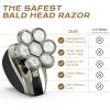 7D Head Shavers for Bald Men, Water Proof Electric Razor for Men with LED Display, Detachable Wet/Dry Anti-Pinch Head Shavers, Shaving Grooming Kit for Balder, Perfect for Home & TravelBlack view 3