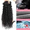 100% Virgin Human Hair Water Wave Bundles 16 18 20 22 12A Brazilian Curly, Unprocessed Remy Natural Black Wet and Wavy Extensions view 3