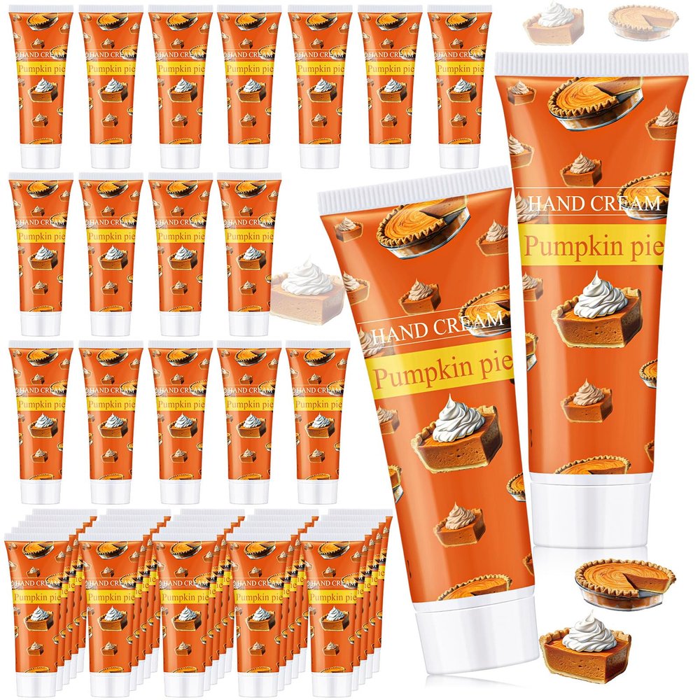 25 Pcs Halloween Fall Pumpkin Pie Lotions Hand Cream Bulk Fall Basket Stuffers Autumn Halloween Pumpkin Thanksgiving Party Gifts Favors Thank You Appreciation Gifts for Women Employee