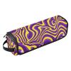 2-in-1 Curling Iron Travel Case with Removable Heat Resistant Mat Curling Iron Travel Holder Storage Bag for Flat Irons, Straighteners, Curling Irons, Purple and Yellow Lines Trippy Portable view 1