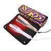 2-in-1 Curling Iron Travel Case with Removable Heat Resistant Mat Curling Iron Travel Holder Storage Bag for Flat Irons, Straighteners, Curling Irons, Purple and Yellow Lines Trippy Portable view 2