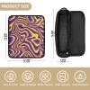 2-in-1 Curling Iron Travel Case with Removable Heat Resistant Mat Curling Iron Travel Holder Storage Bag for Flat Irons, Straighteners, Curling Irons, Purple and Yellow Lines Trippy Portable view 4