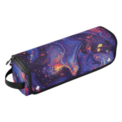 2 in 1 Hair Tools Organizer and Heat Resistant Mat Waterproof Flat Curling Irong Travel Organizer for Flat Irons, Straighteners, Curling Irons, Vibrant Wave Pattern Travel Bag for Hair Tools