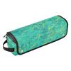 2-in-1 Curling Iron Travel Case with Removable Heat Resistant Mat Double-Layer Travel Carrying Case for Curling Iron Straightener Flat Hair Dryer, Yellow Lines Turquoise Portable Organizer view 1