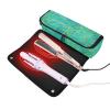 2-in-1 Curling Iron Travel Case with Removable Heat Resistant Mat Double-Layer Travel Carrying Case for Curling Iron Straightener Flat Hair Dryer, Yellow Lines Turquoise Portable Organizer view 2