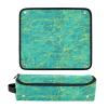 2-in-1 Curling Iron Travel Case with Removable Heat Resistant Mat Double-Layer Travel Carrying Case for Curling Iron Straightener Flat Hair Dryer, Yellow Lines Turquoise Portable Organizer view 3