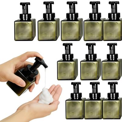 12 Piece 250ml Foam Soap Dispenser, Travel Foam Dispenser. Refillable Plastic Pump Hand Soap Bottle, Travel Essentials, Clear Container for Bathroom Vanity