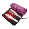 2 in 1 Hair Tools Organizer with Heat Resistant Mat Heating Tools Travel Bag Organizer for Curling Iron Straightener Flat Hair Dryer, Animal Skin Leopard Purple Black Trave Case for Women view 2