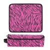 2 in 1 Hair Tools Organizer with Heat Resistant Mat Heating Tools Travel Bag Organizer for Curling Iron Straightener Flat Hair Dryer, Animal Skin Leopard Purple Black Trave Case for Women view 3