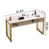 CxlQuarxian Manicure Table for Nail Tech, Marble Finish Nail Desk with Gold Frame, Spacious Workstation for Home, Office Beauty Salon, Spa, Use(31.4in) view 2