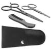 FOYTOKI 1 Set Stainless Steel Beard Shears Kit with Comb and Storage Bag for Home Barbershop Grooming Silver Durable Trimming Scissors for Men Beard Care view 1