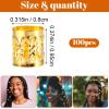 100 Pcs Hair Gold Cuffs Gold Dreadlocks Beads Adjustable Hair Braid Rings Clips Dread Locks Hairs Braiding Metal Jewelry for Braids Women Hairs Clips Decoration Accessories Festival Gifts view 2