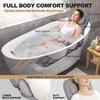 Extra Long Thick Full Body Bath Pillow for Tub with Lumbar Pillow- Luxury 4D Air Mesh Bathtub Pillow with Head, Shoulder & Back Support, Non-Slip Bath Cushion with Suction Cups, Fits All Tubs-Gray view 3