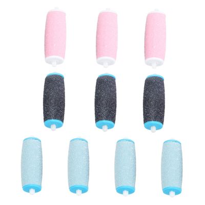 ARTSEWPLY 10pcs Replacement Roller Heads for Foot Exfoliator Wheelhead Ergonomic Design for Home and Shop Use Removes Dead Skin and Cuticles and Colors