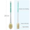 Shower Brush with Soft and Stiff Bristles,Long Handle Dual-Sided Back Scrubber Bath Brush Body Exfoliator for Wet or Dry Brushing (Extra Long Green) view 3