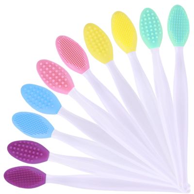 10 Pcs Silicone Lip Scrub Brush Exfoliating,Nose Clean Blackhead Removal,Lip Scrubber for Lip Lightening,Lip Exfoliator Scrubber Tool for Dark Lips