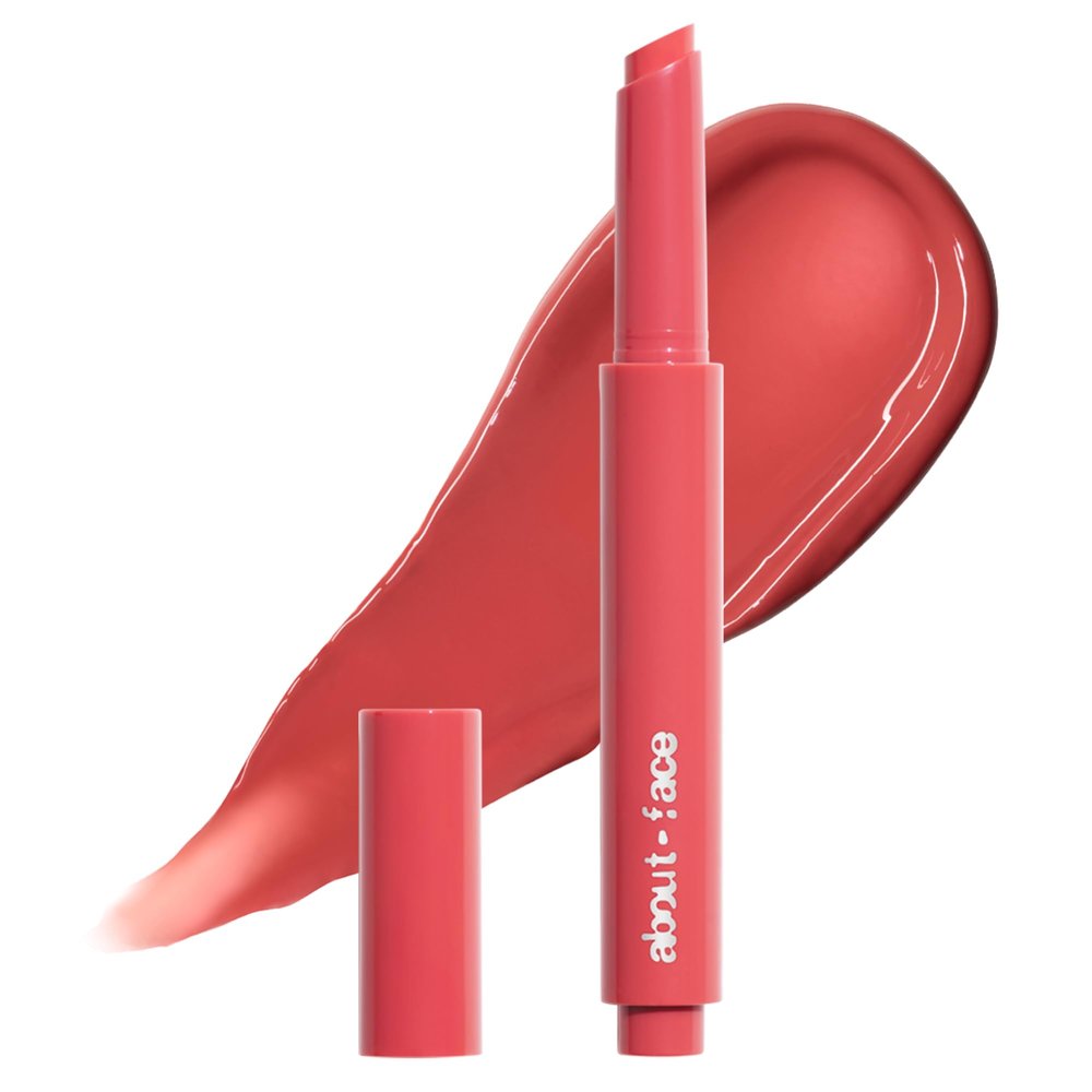 aboutface Cherry Pick Lip Color Butter  High-Shine, Hydrating Lip Balm with Pomegranate Flower Extract & Cherry Butter  Vegan, Cruelty-Free, Clean Beauty  0.06 oz (Guava Crush  Pinky Coral)