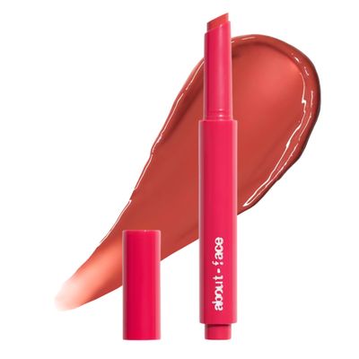 aboutface Cherry Pick Lip Color Butter  High-Shine, Hydrating Lip Balm with Pomegranate Flower Extract & Cherry Butter  Vegan, Cruelty-Free, Clean Beauty  0.06 oz (Peach Punisher  Cinnamon Peach)