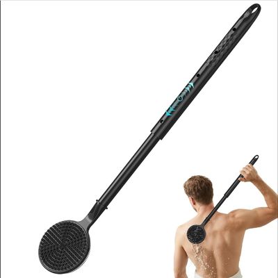Back Scrubber for Shower, 24in Adjustable Handle Body Brush, Double Sided Shower Brush for Shower Exfoliating and Massage Can Produce Rich Foam, Long Handle Back Scrubber for Men Circular