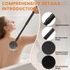 Back Scrubber for Shower, 24in Adjustable Handle Body Brush, Double Sided Shower Brush for Shower Exfoliating and Massage Can Produce Rich Foam, Long Handle Back Scrubber for Men Circular view 3
