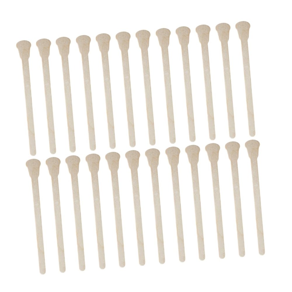 IWOWHERO 100pcs Disposable Wooden Sticks for Eyebrow and Facial Hair Removal Gentle Craft Applicator Tools for Waxing Lip and Nose Use
