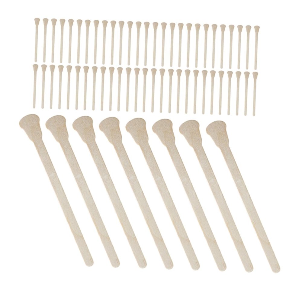Didiseaon 100pcs Wooden Sticks for Hair Removal Disposable Eyebrow Lip Nose Waxing Applicators Craft Spatulas Smooth Application Travel-friendly