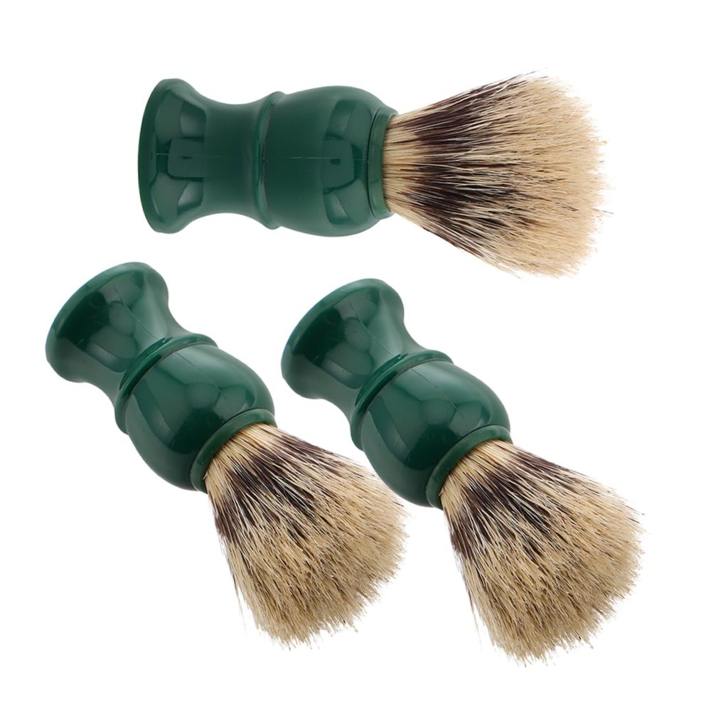 Didiseaon 3pcs Beard Grooming Tool Shaving Brush Wooden Handle Soft Bristles for Wet Shave Portable Travel Shaving Brush Men's Care Supplies