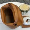 Barrel-shaped Bag in Genuine Leather (Brown) view 2