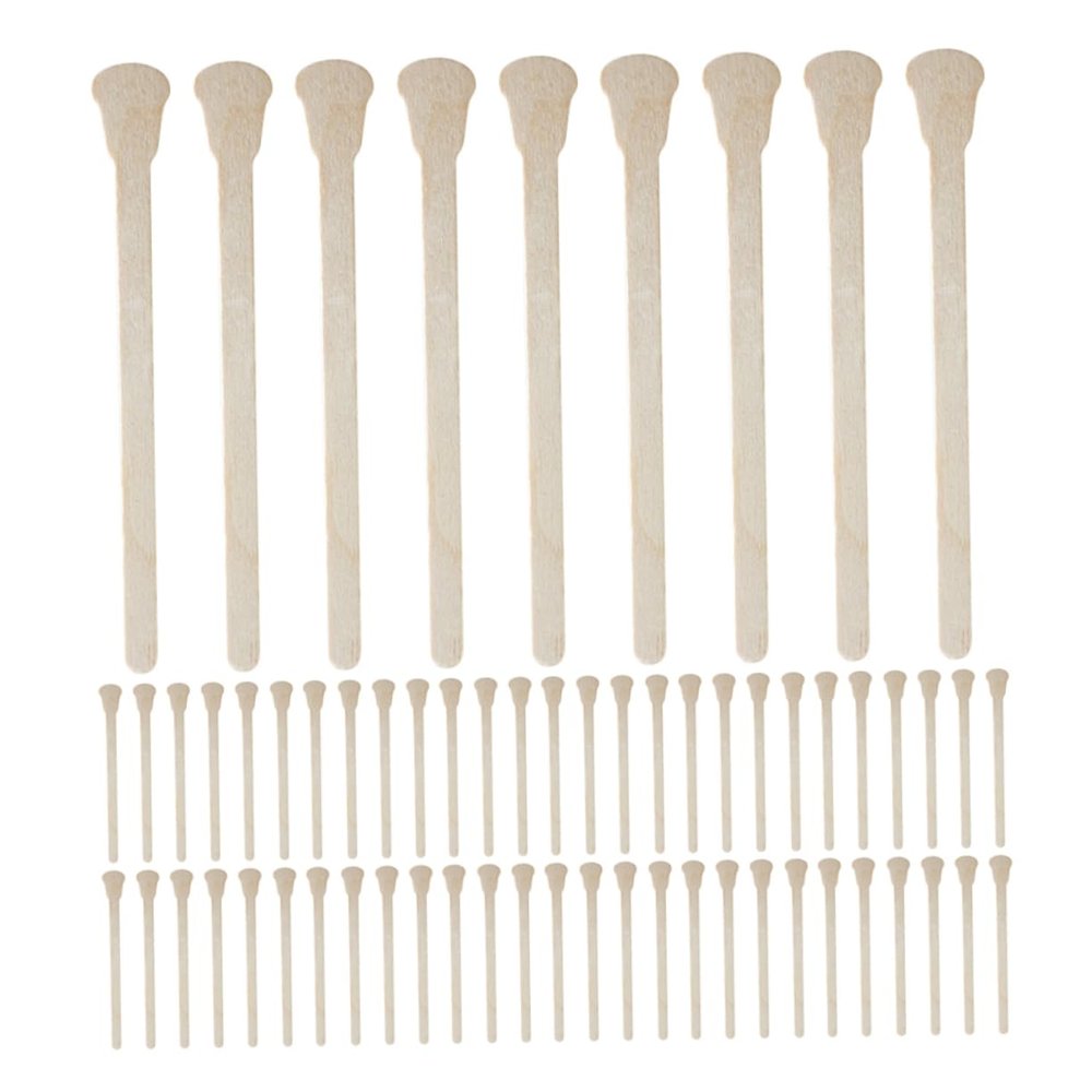 HAPINARY 100pcs Wooden Waxing Sticks for Eyebrow Lip and Nose Hair Removal Disposable Craft Applicators for Sensitive Skin for Home and Travel Use