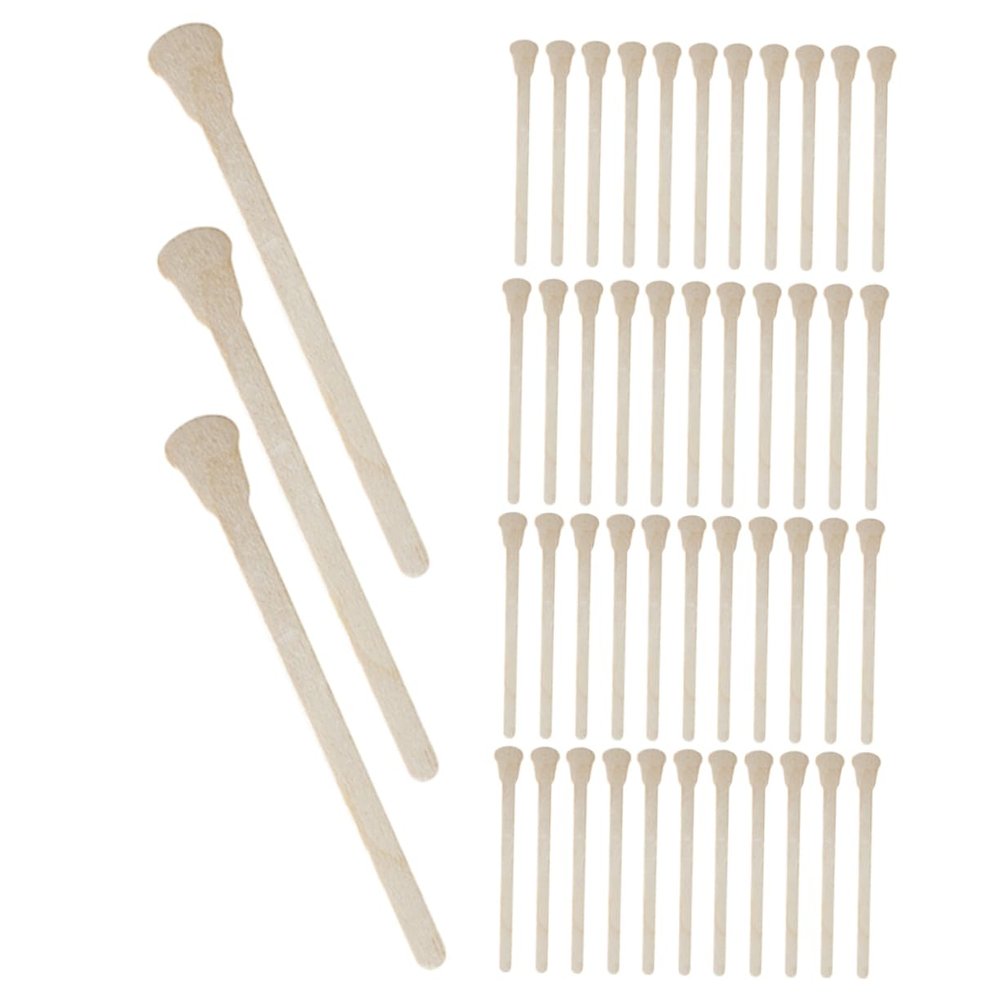 Healvian 100PCS Wooden Hair Waxing Sticks Disposable Craft Applicator Tools for Lip Nose Eyebrow Hair Removal Smooth Application Portable Design for Home Travel Use